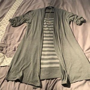 Dress with attached jacket